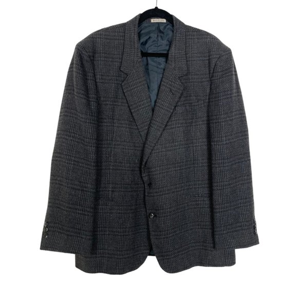 Cellini Collection Grey Plaid Blazer • Size XL - Picture 1 of 7